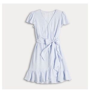 LC Lauren Conrad Light Blue Polka Dot Wrap Dress